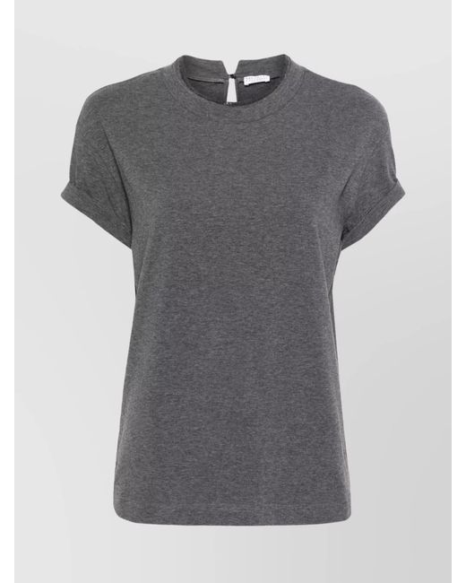 Brunello Cucinelli Gray Cotton Short-Sleeve Jersey T-Shirt