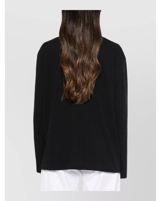 Jacquemus Black Logo Cotton Lounge T-Shirt Long Sleeves