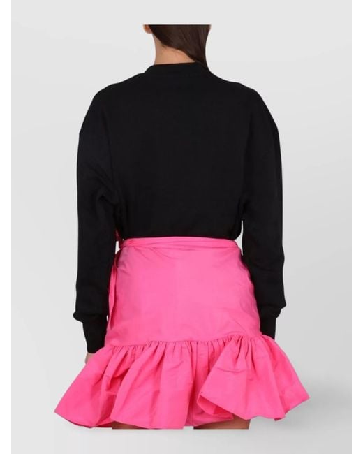 MSGM Pink Cotton Logo Sweatshirt