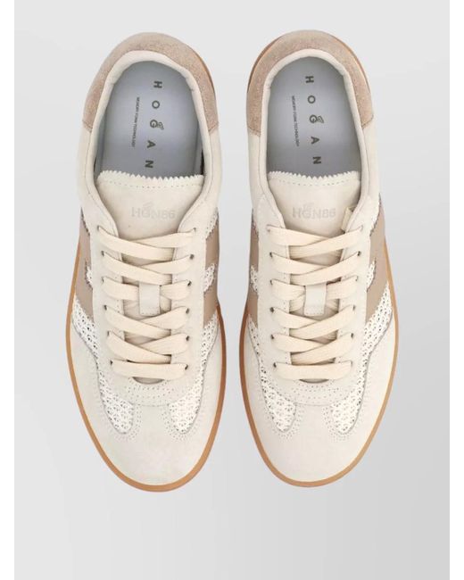 Hogan Natural Leather Low-Top Sneakers