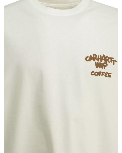 Carhartt White Coffee Break Graphic Crew Neck T-Shirt for men