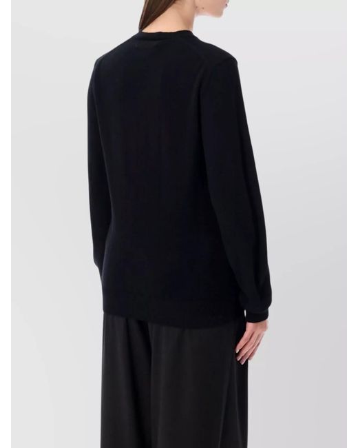 COMME DES GARÇONS PLAY Blue Wool V-Neck Crystal-Embellished Sweater