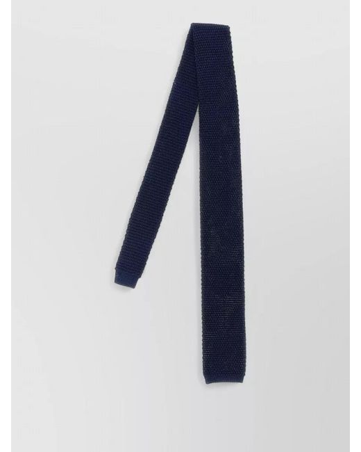 Brunello Cucinelli Blue Silk Knit Tie Straight Square Tip for men