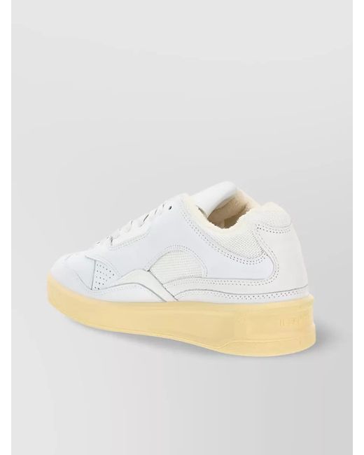 Jil Sander White Leather Low-Top Sneakers