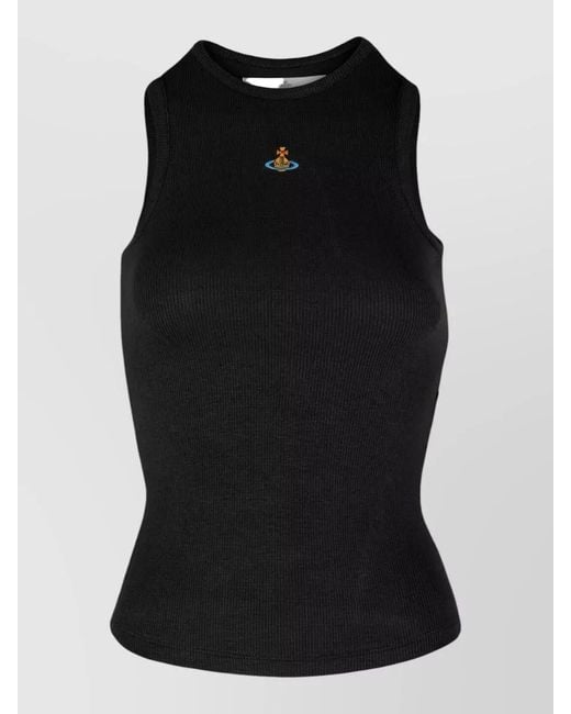 Vivienne Westwood Black 90S Ribbed Scoop Neck Tank