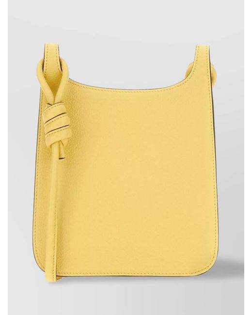 MCM Yellow Mini Leather Crossbody Bag