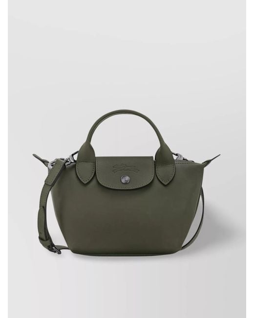 Longchamp Green Calfskin Leather Shoulder Bag