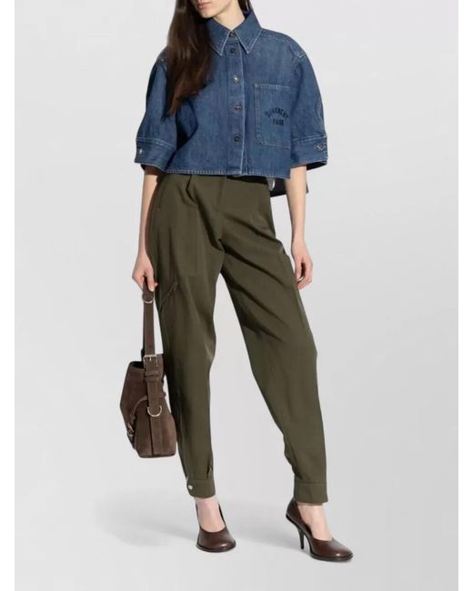Givenchy Blue Cropped Cocoon Shirt