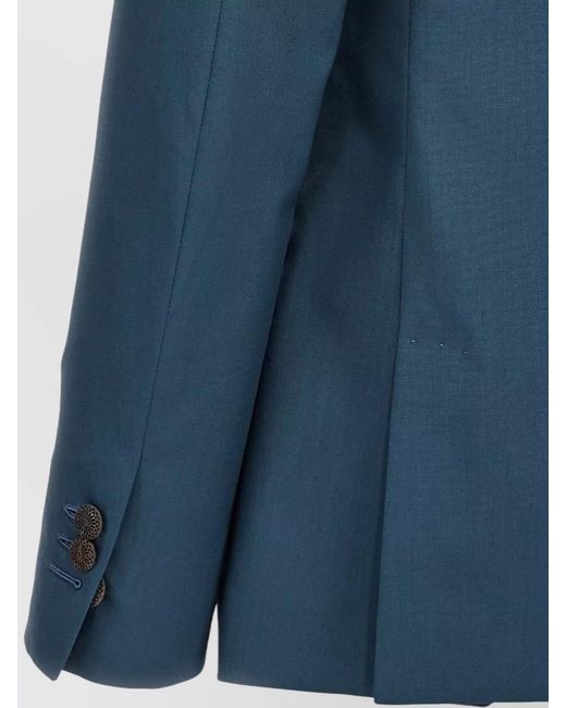 Maurizio Miri Blue Wool Single-Breasted Blazer for men