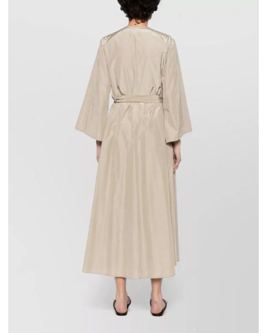 Forte_forte Natural V-Neck Belted Midi Dress