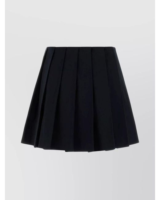 Prada Black Cotton Pleated Mini Skirt