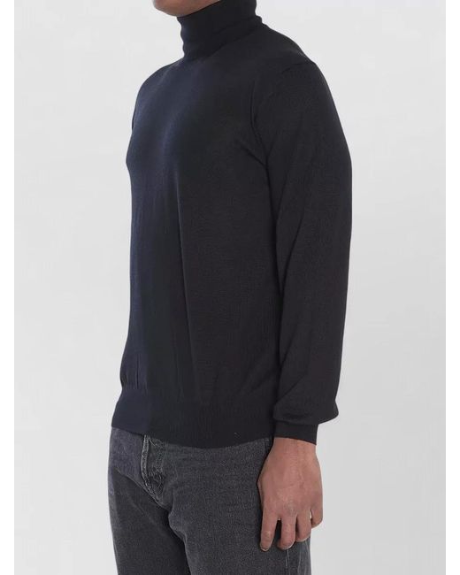 Saint Laurent Blue Fine-Knit Wool Slim-Fit Turtleneck Sweater for men