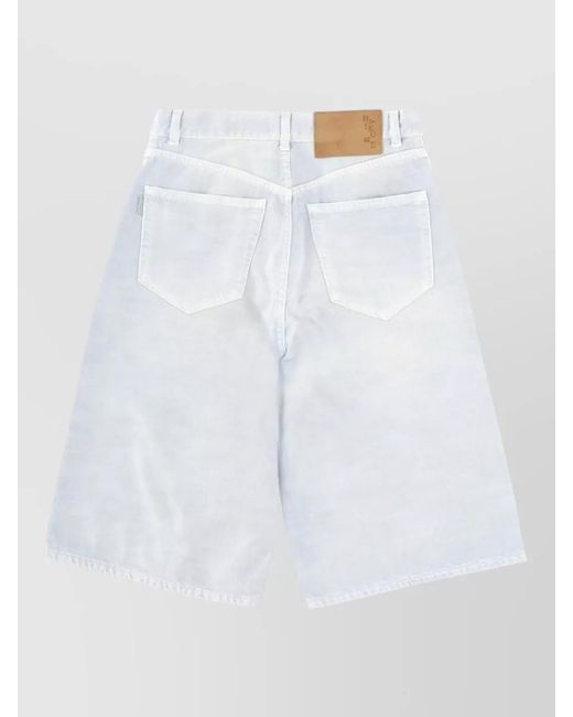 Haikure White Cotton Knee-Length Shorts