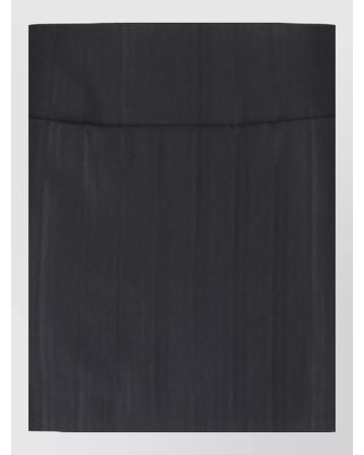 Dondup Black Midi Skirt High Waist Fitted Striped