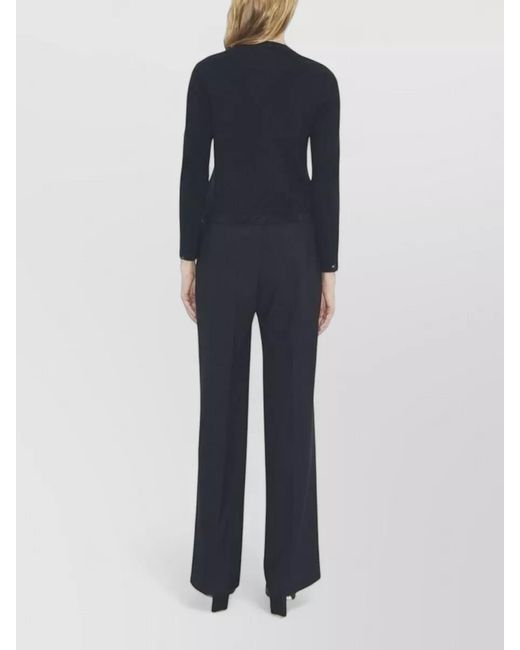 Tory Burch Black Wool Cardigan Round Neck Sequin Detailing