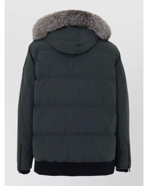 Moose Knuckles Black Nylon Padded Parka for men