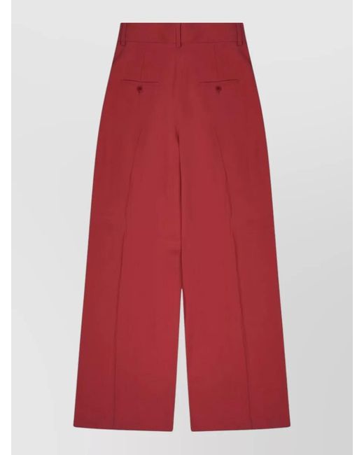 Alberta Ferretti Red Wide-Leg Trousers