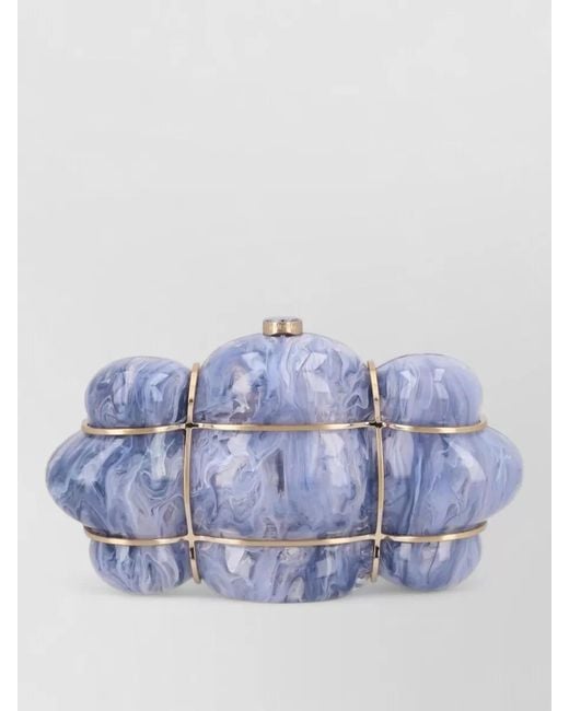 Cult Gaia Blue Bolla Acrylic Clutch Bag