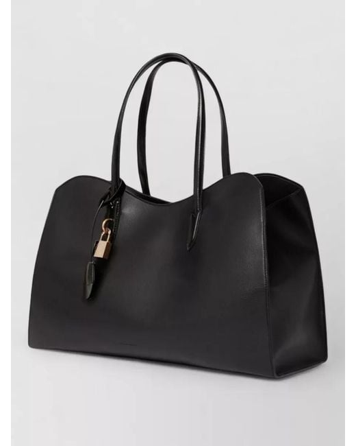 Stella McCartney Black Ryder Padlock Detail Tote Bag Double Handles
