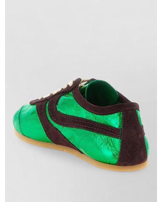Dries Van Noten Green Leather Low-Top Sneakers