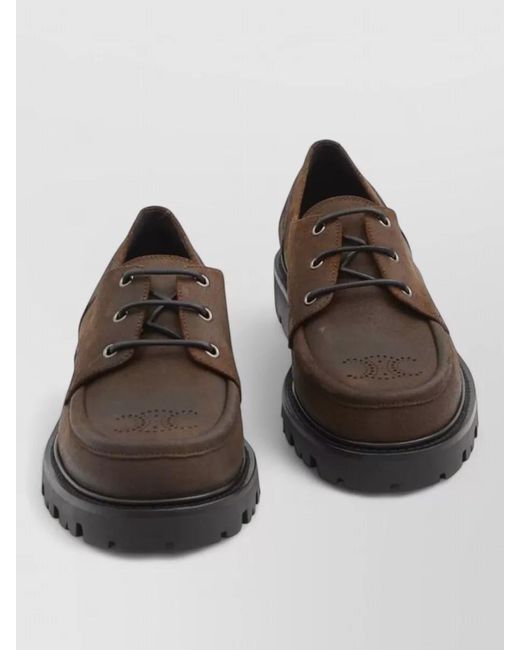 Céline Brown Suede Derby Lace-Up Shoes for men