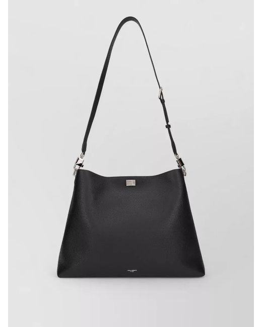 Dolce & Gabbana Black Calfskin Vittoria Tote Bag for men