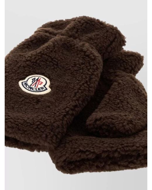 Moncler Brown Teddy Gloves Fleece Texture Soft Fabric for men