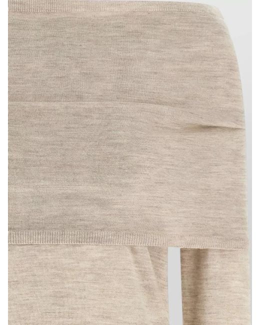 Max Mara Natural Cashmere Boat Neck Long-Sleeve Sweater