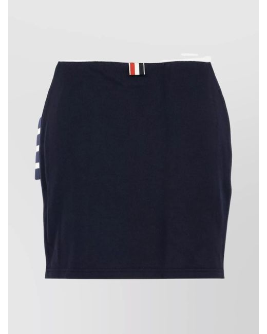 Thom Browne Blue Cotton Mini Skirt