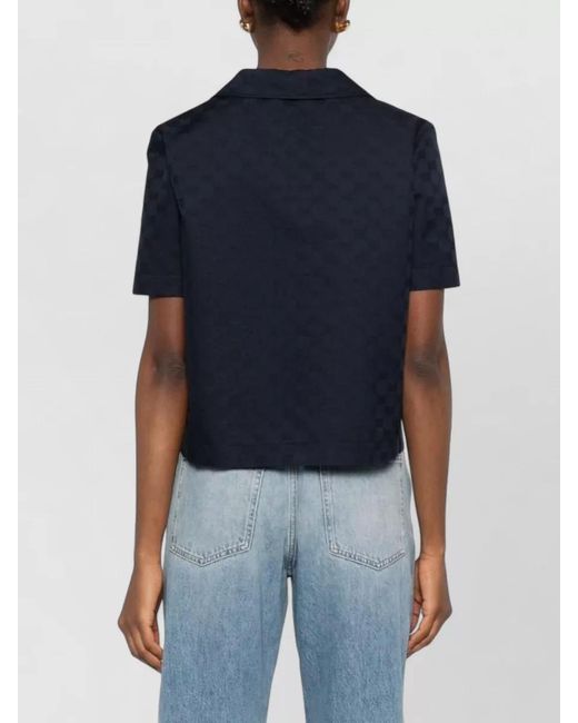 Gucci Blue Patterned Short-Sleeve Polo Shirt