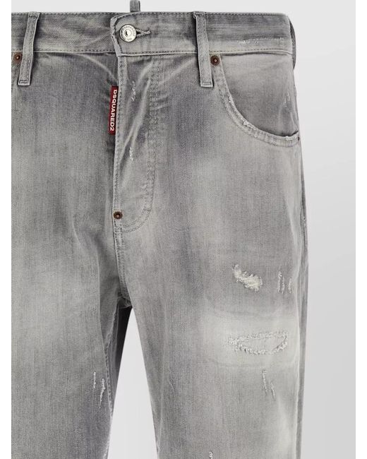 DSquared² Gray Denim Straight-Leg Jeans for men