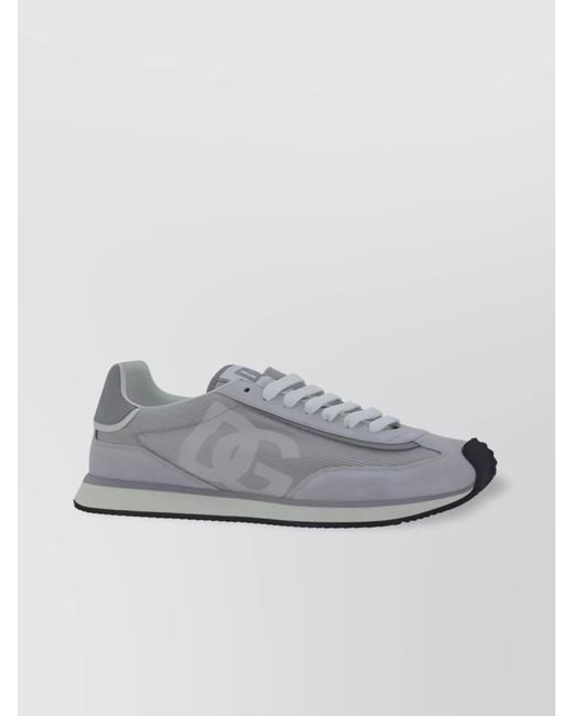 Dolce & Gabbana Gray Suede Low-Top Sneakers for men