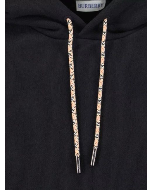 Burberry Blue Cotton Hooded Sweatshirt for men