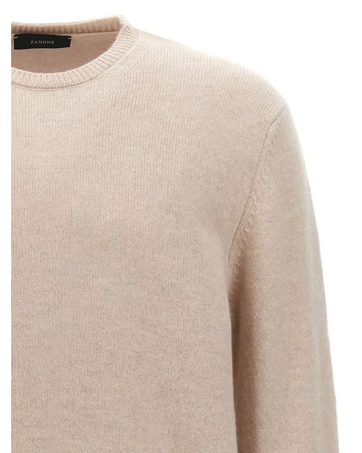 Zanone Natural Wool Crewneck Jumper for men