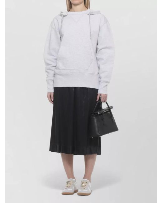 Maison Margiela White Ribbed Trim Hoodie