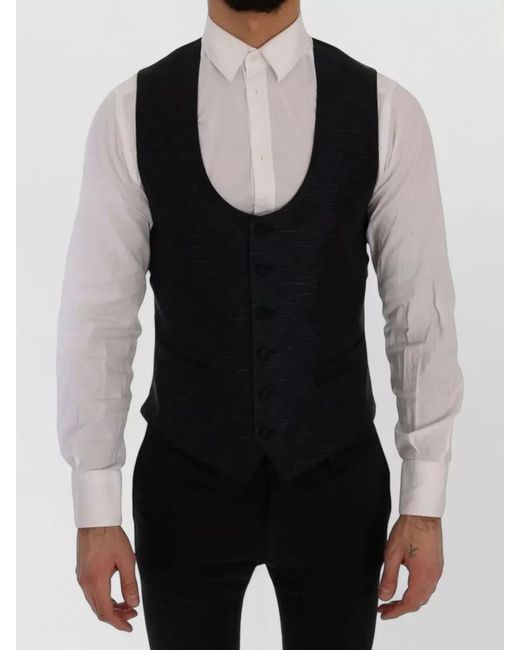 Dolce & Gabbana Black Silk Slim-Fit Dinner Jacket for men
