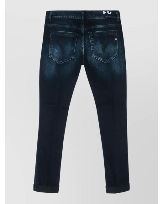 Dondup Blue Denim Jeans Five Pocket Rolled Cuffs for men