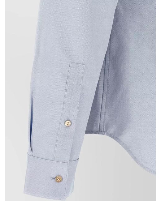 Gucci Blue Cotton Long-Sleeve Shirt for men