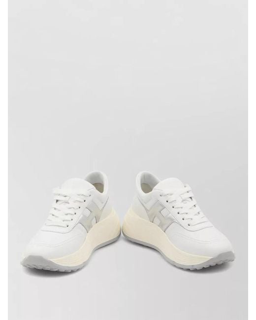 Hogan White Hi Fi Platform Sneakers Leather Detail