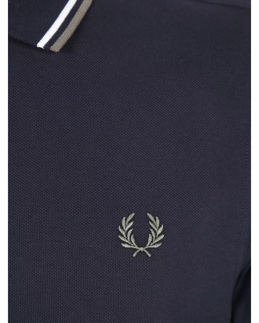 Fred Perry Blue Cotton Polo Shirt for men