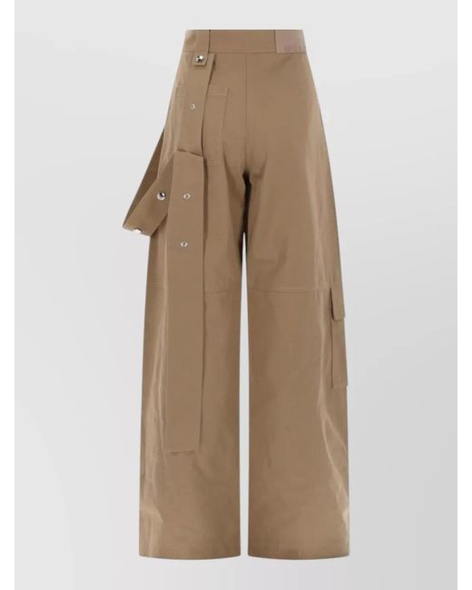 MSGM Natural Cotton Regular-Fit Wide-Leg Trousers