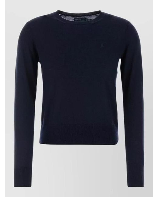 Polo Ralph Lauren Blue Wool Sweater Crew Neck Long Sleeves