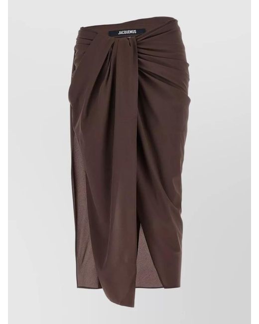 Jacquemus Brown 'Le Jupe Paréo' Midi Skirt