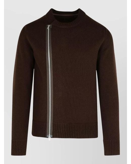 Sacai Brown Wool Sweater Jacket for men