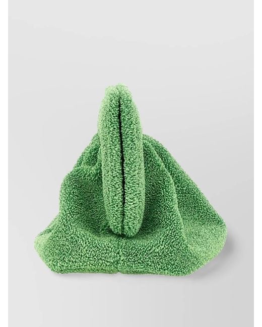 THEMOIRÈ Green Adjustable Strap Gathered Textured Shoulder Bag