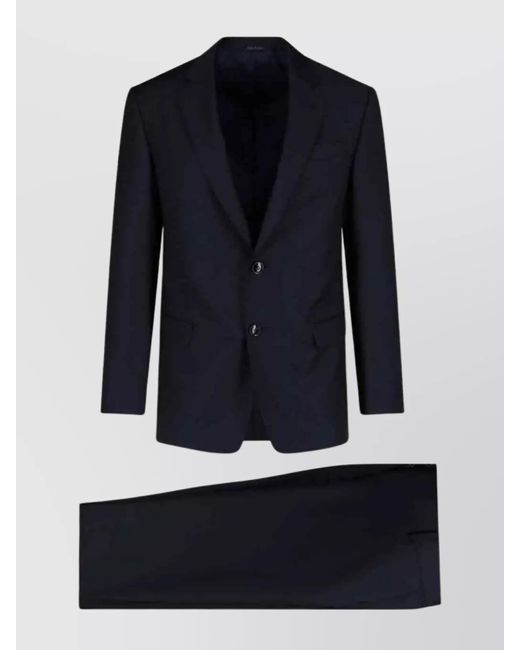 Giorgio Armani Blue Tailored Suit With Back Vent And Notched Lapel for men