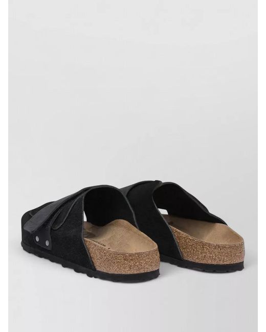 Birkenstock Black Kyoto Suede Cork Slides Casual Style for men