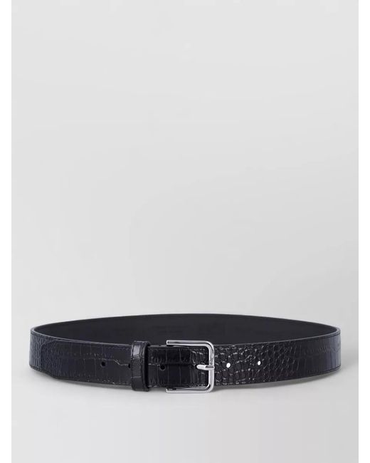 Frankie Shop Gray Patent Leather Croc Embossed Belt