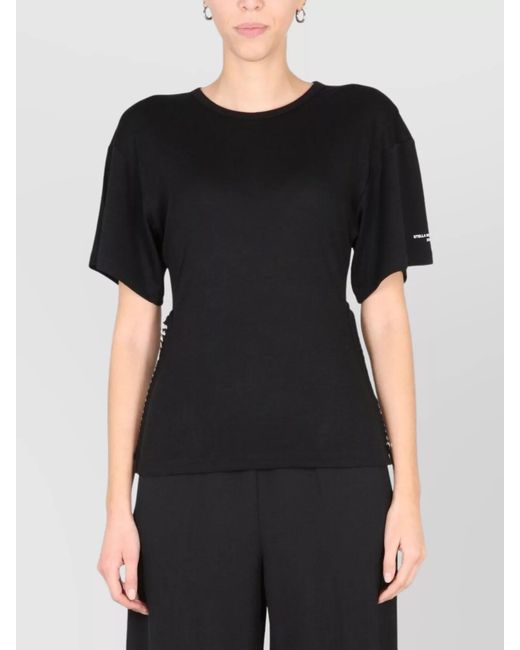 Stella McCartney Black Crew-Neck T-Shirt With Chain Detail