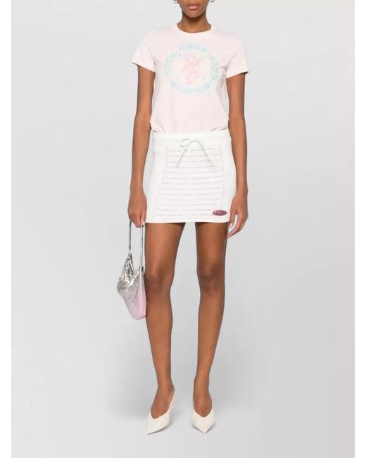 Casablanca Pink Graphic Cotton Fitted T-Shirt